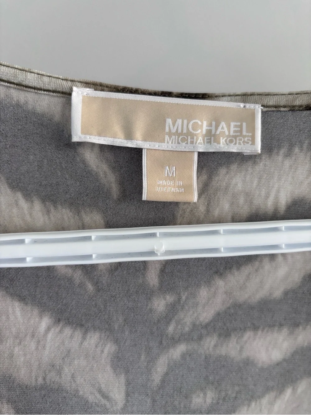 MICHAEL Michael Kors Beige and Brown Tiger-Print Long-Sleeve Wrap Dress - Picture 4 of 4